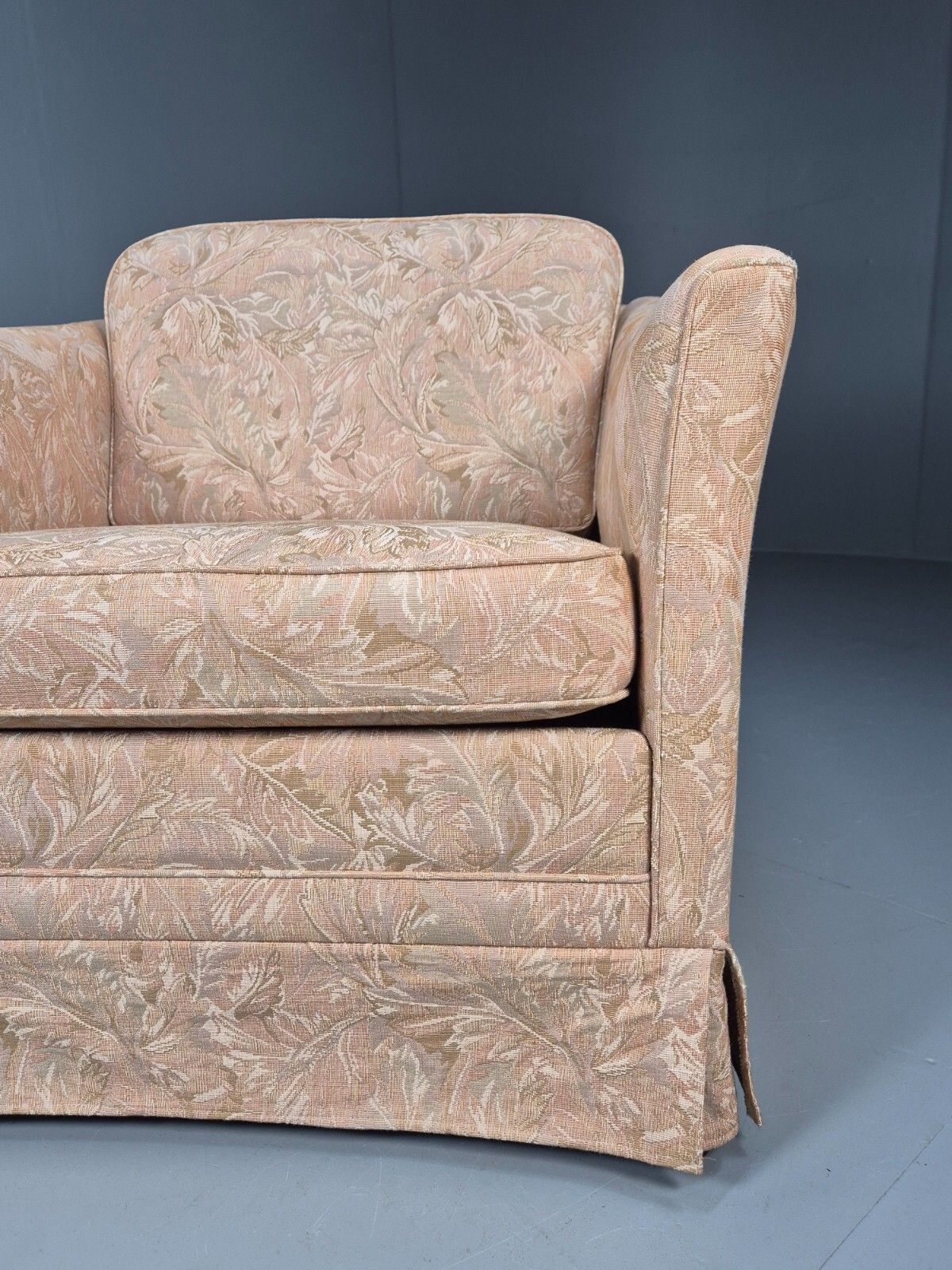 Vintage Danish Lounge Chair Peach Floral Upholstery 1970s Retro Eb8974 Vclo photo vinterior