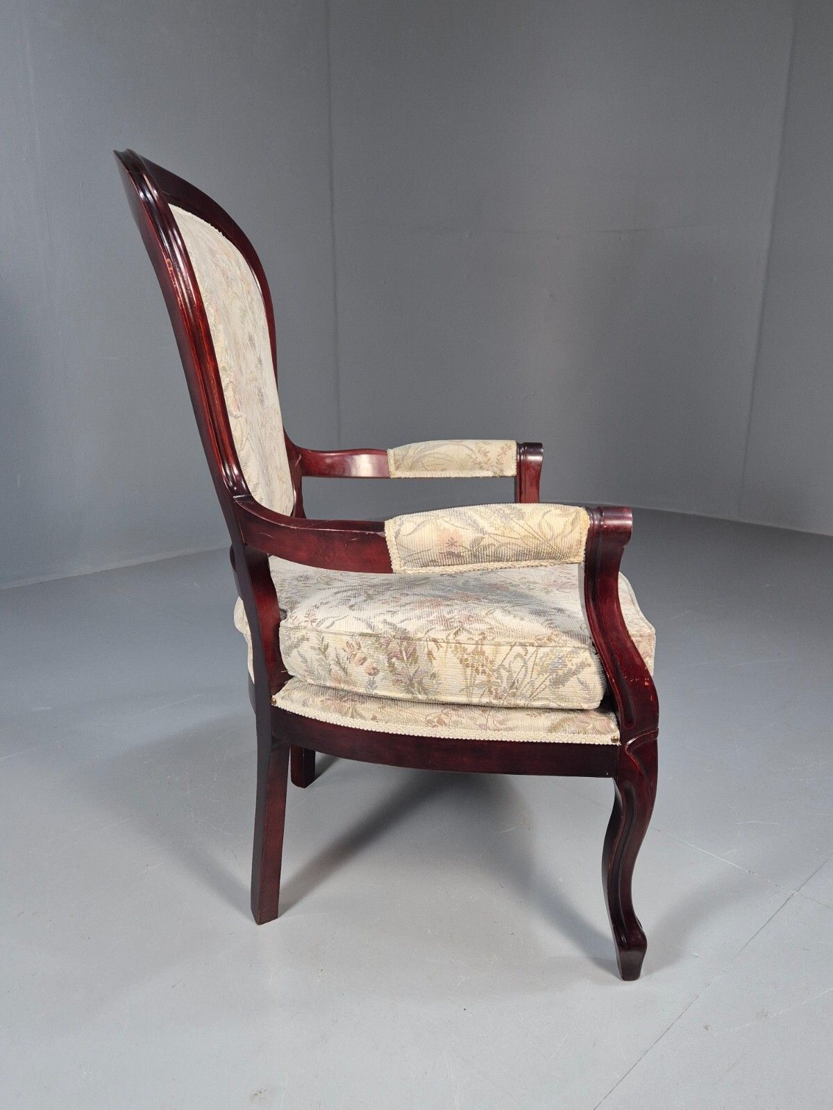 photo furniture Vintrage Danish Lounge Chair Floral Cotton Antique French Style Eb8927 Vclo