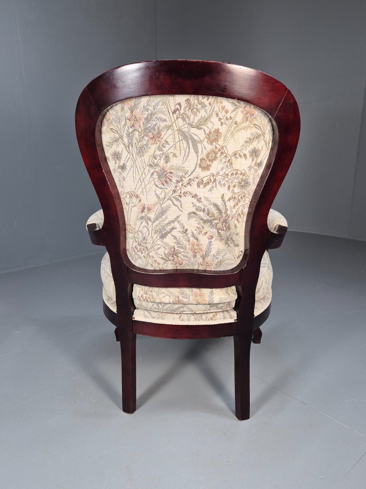 Furniture Vintrage Danish Lounge Chair Floral Cotton Antique French Style Eb8927 Vclo photo