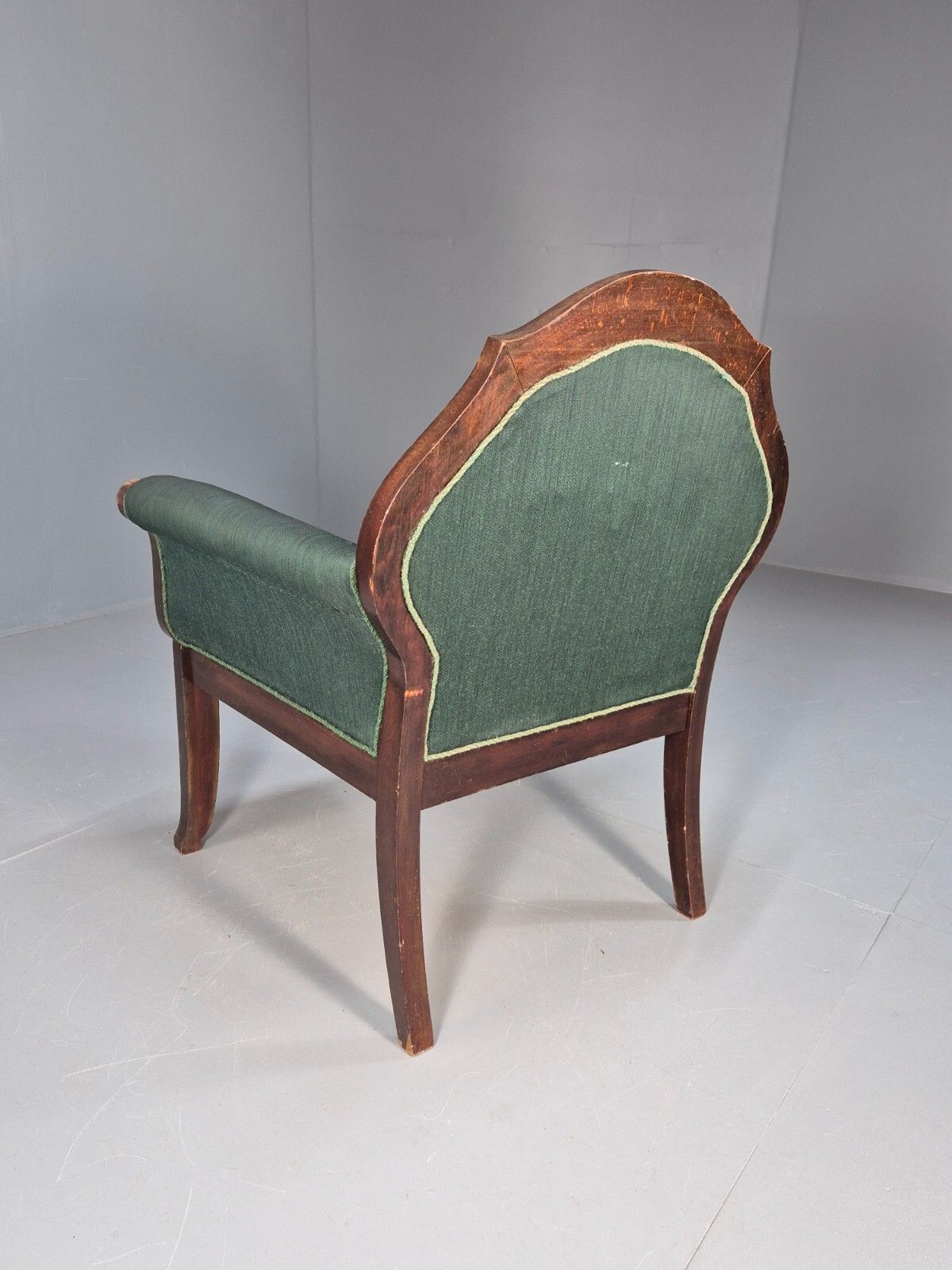 Furniture A Vintage Danish Antique Chair Green And Mahogany Shield Back 1920s  Eb8924 Vclo photo