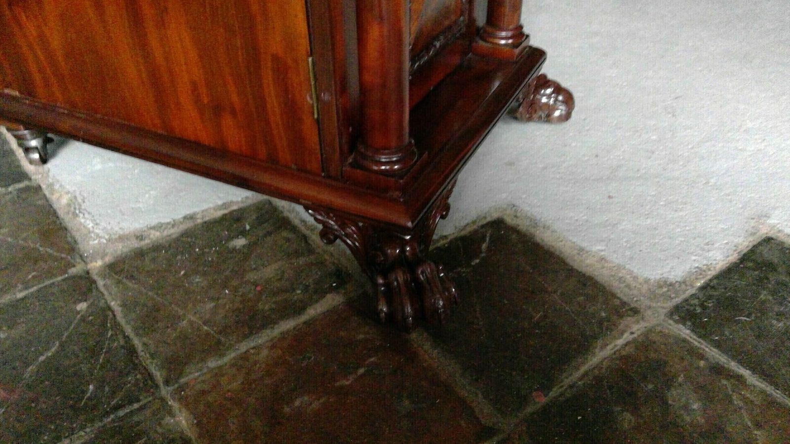 photo for sale A Fine Luculentus Regency Neo Classical Architectural Designed Plum Pudding Mahogany Dining Room Buffet Sideboard Of Tastefull Elegant Proportions.