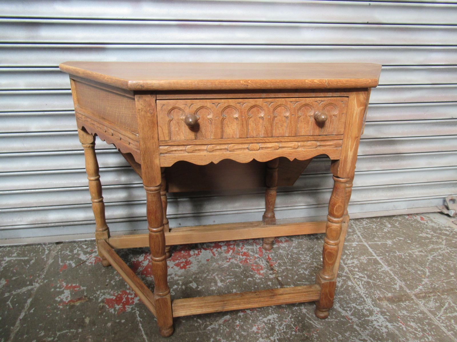 Light Oak Drop Leaf Side Table