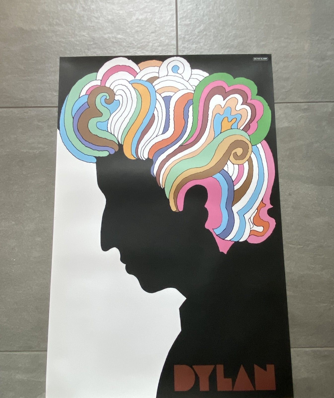 photo vintage Milton Glaser, C.A. 1970s Bob Dylan Psychedelic Original Vintage Poster Cm 84 X 56