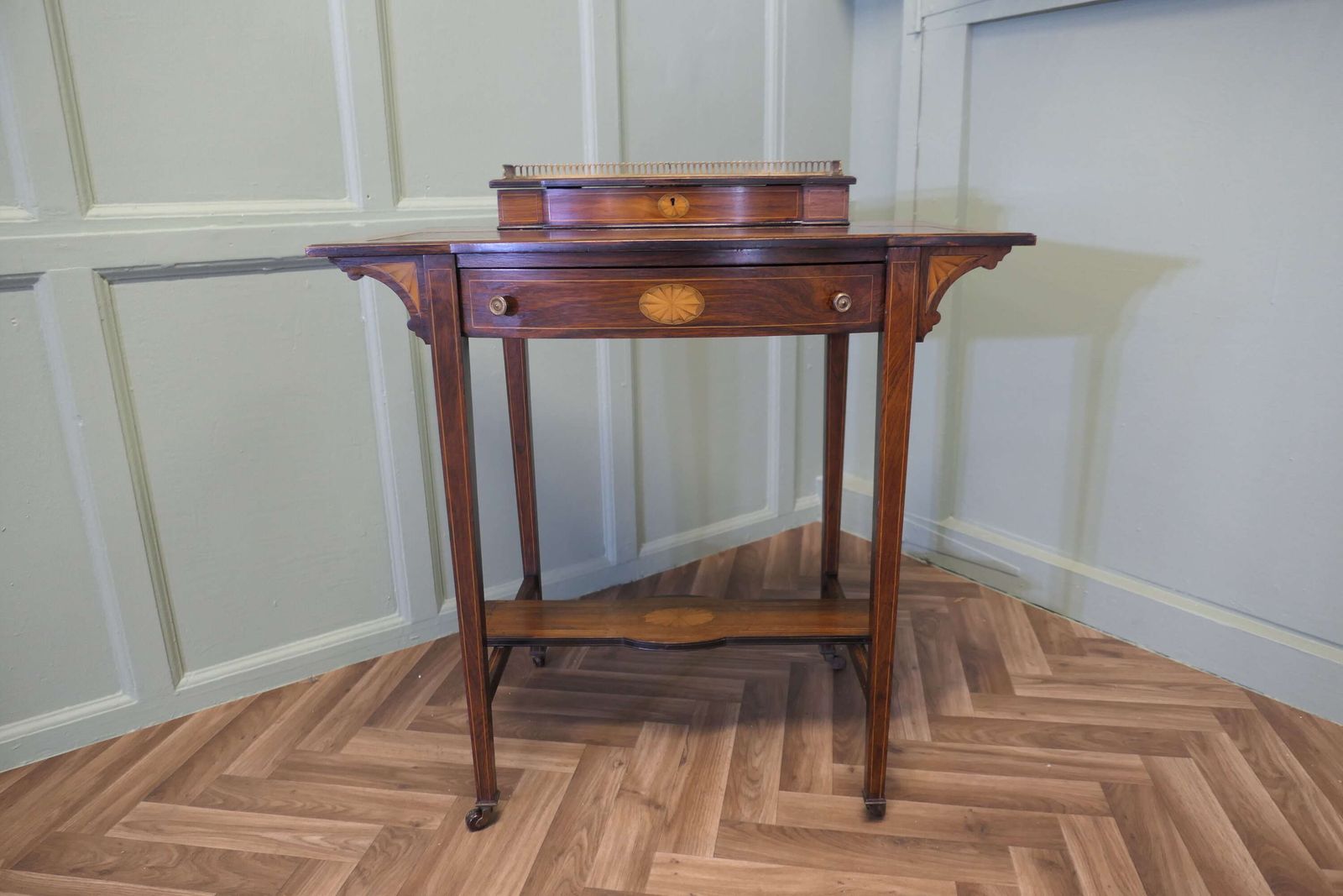 Edwardian Satin Walnut Ladies Writing Desk photo furniture