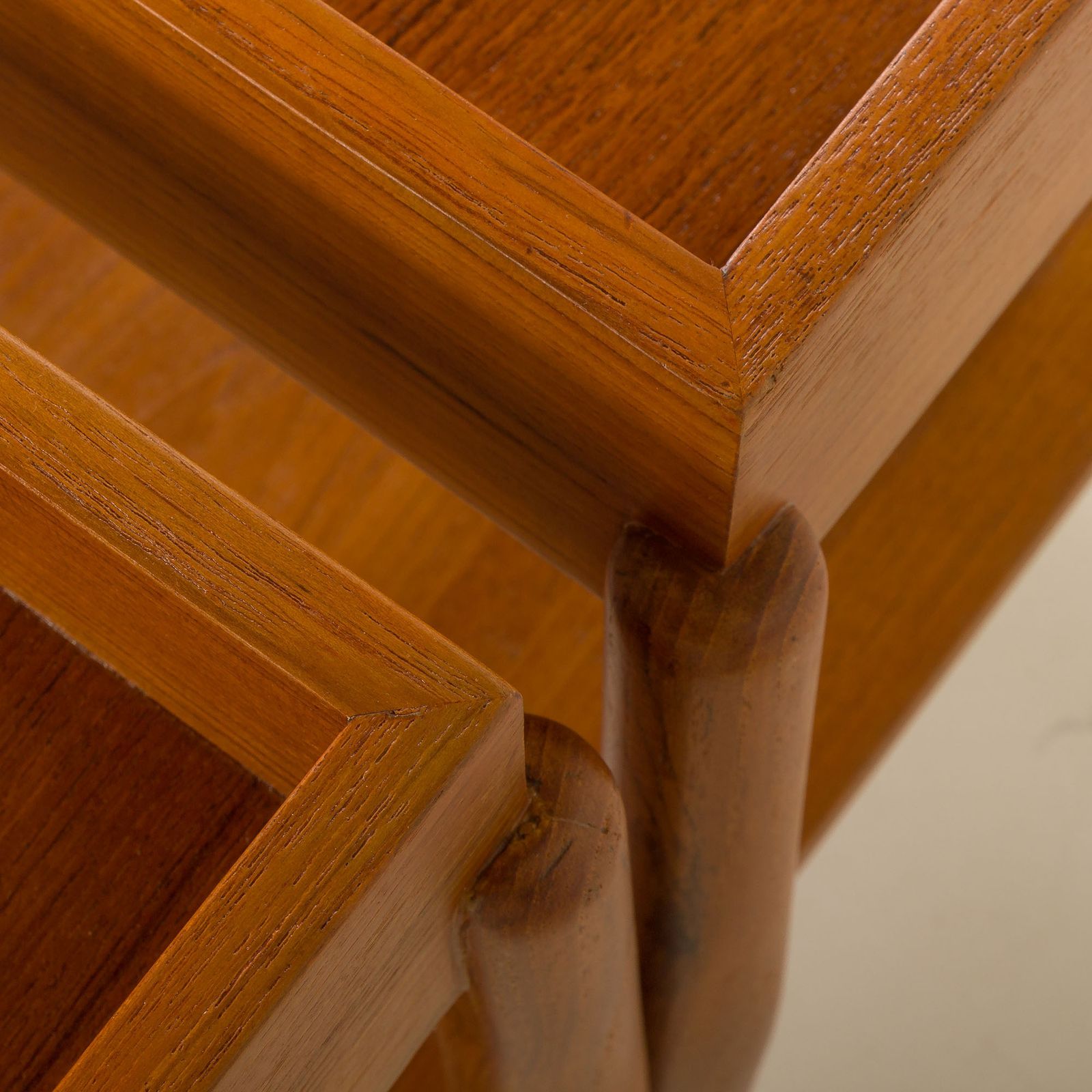 1267.0 Pair Of Mid Century Minimalist Nightstands, Bedside Tables In Solid Teak, Denmark 1970s photo
