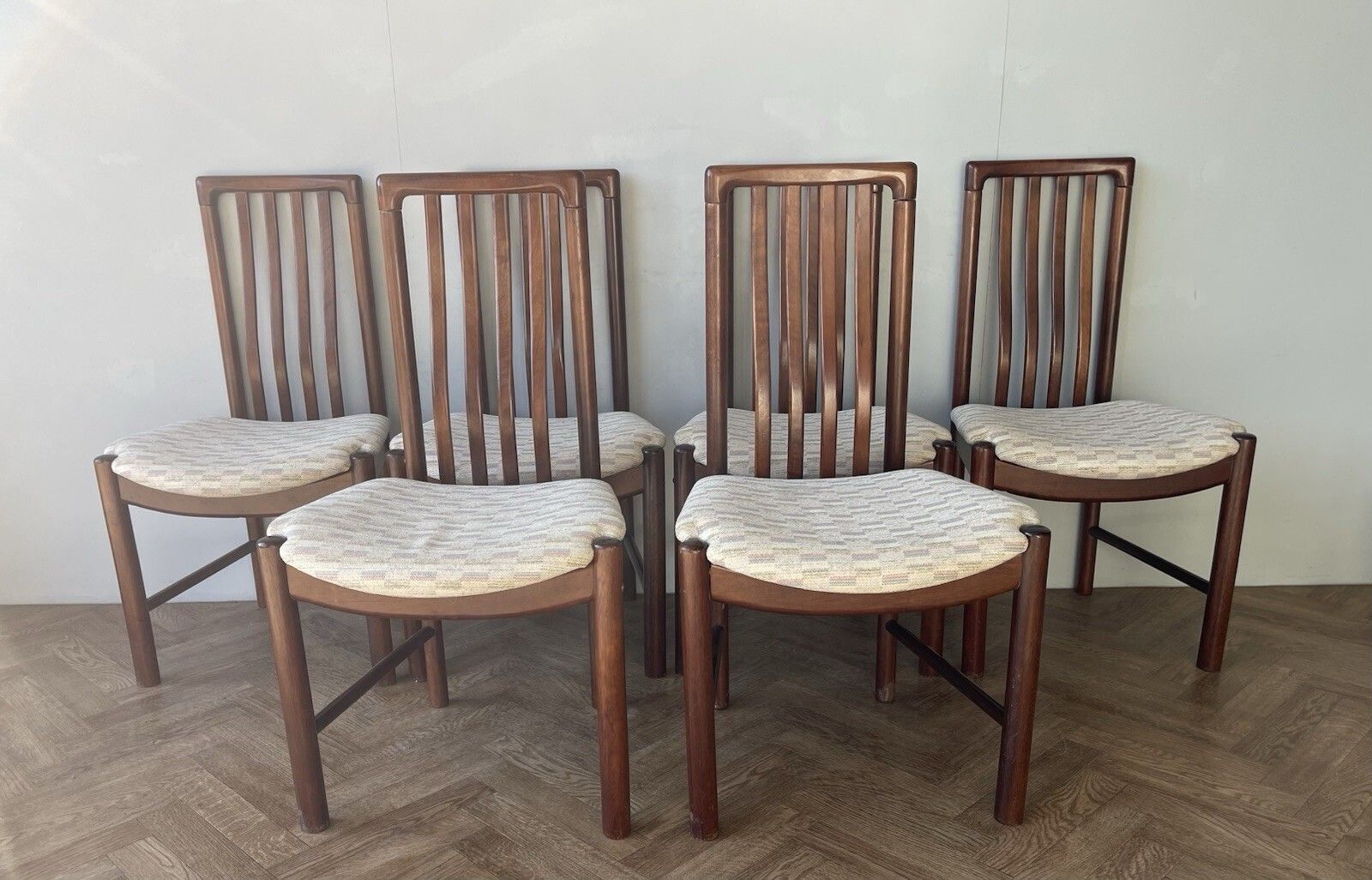 Danish Skovby Vintage Large Rosewood Dining Chairs Seats X 6