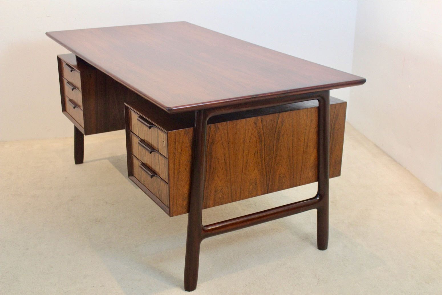 Free Standing Danish Mid Century Writing Desk By Arne Vodder, Denmark