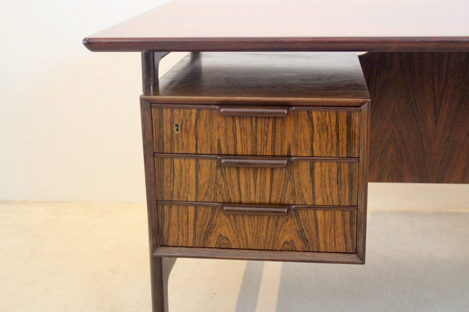 Free Standing Danish Mid Century Writing Desk By Arne Vodder, Denmark photo vintage