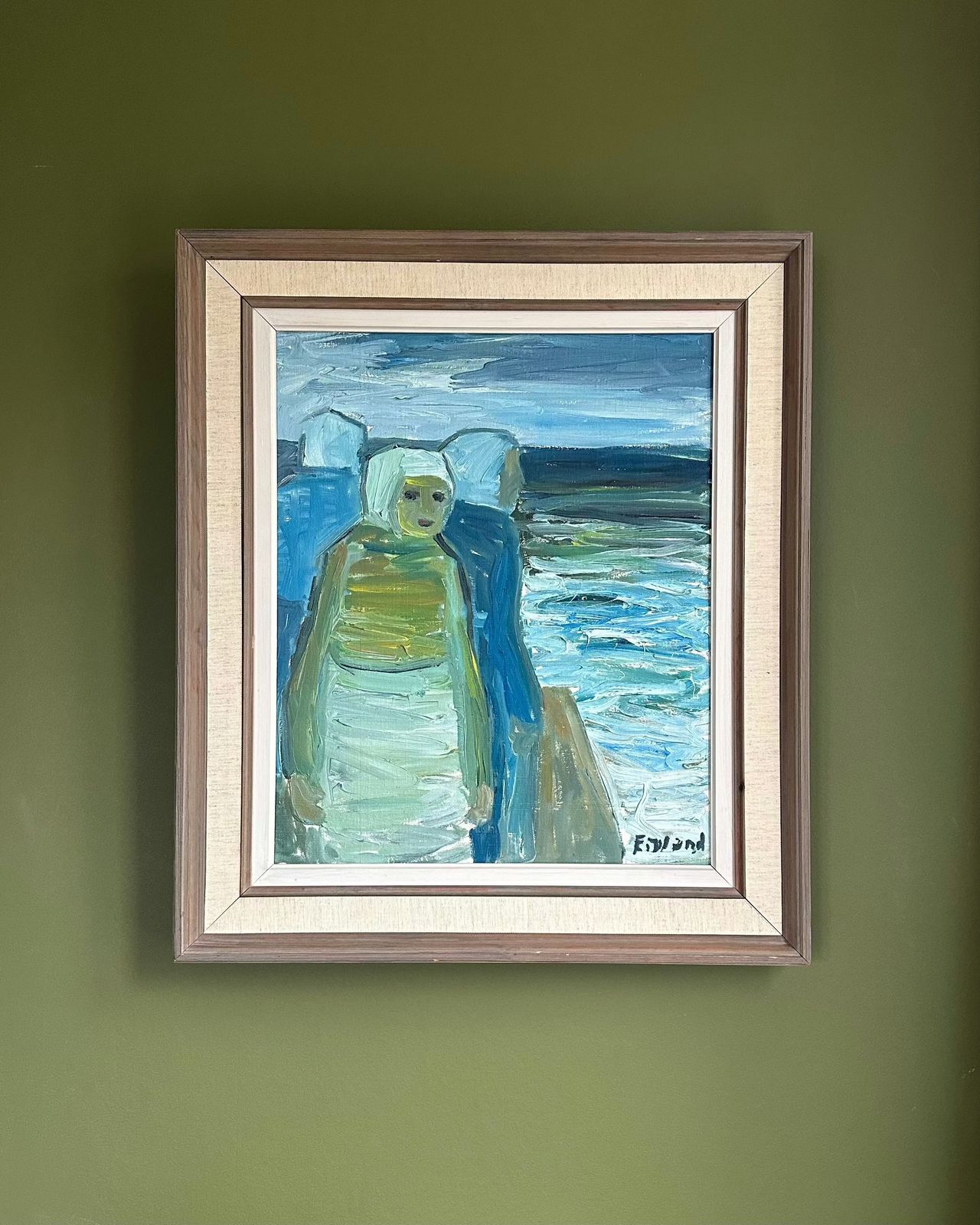 Two Women Swedish Original Oil Painting