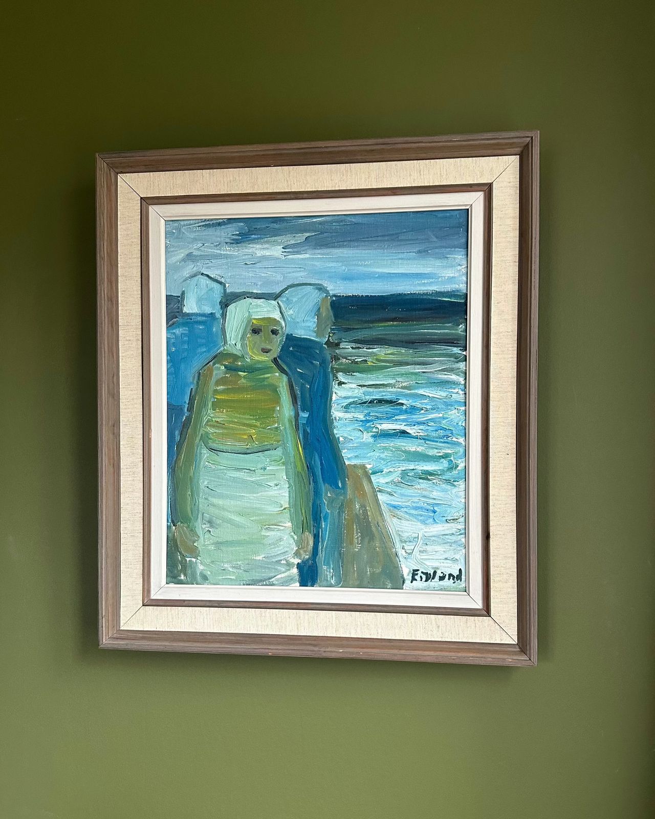 Two Women Swedish Original Oil Painting photo for sale