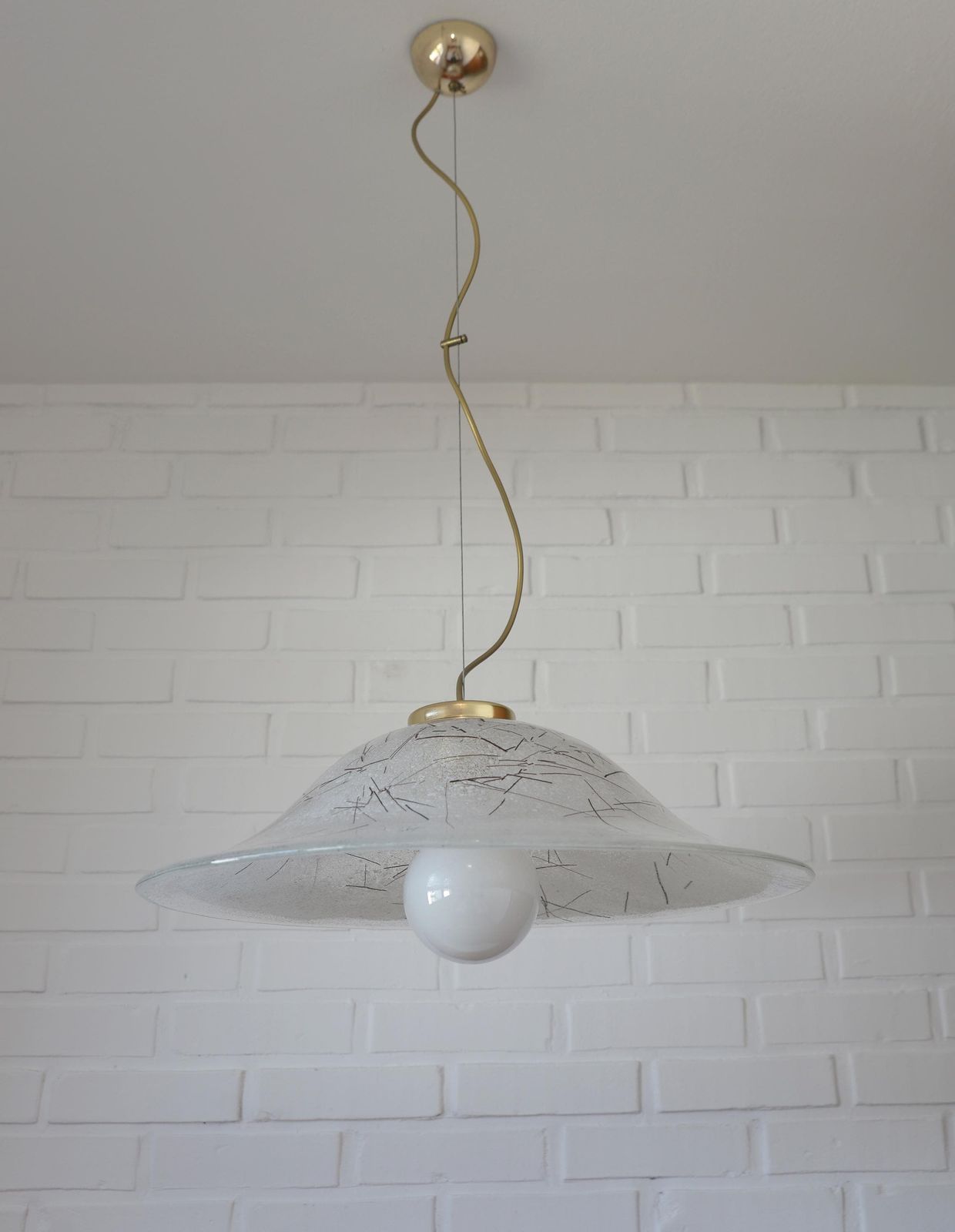 Extra Large Vintage Murano Glass Chandelier From The 1970's Made In Italy / Unique Pendant Light For Dining Room / Handmade Hanging Lamp photo furniture