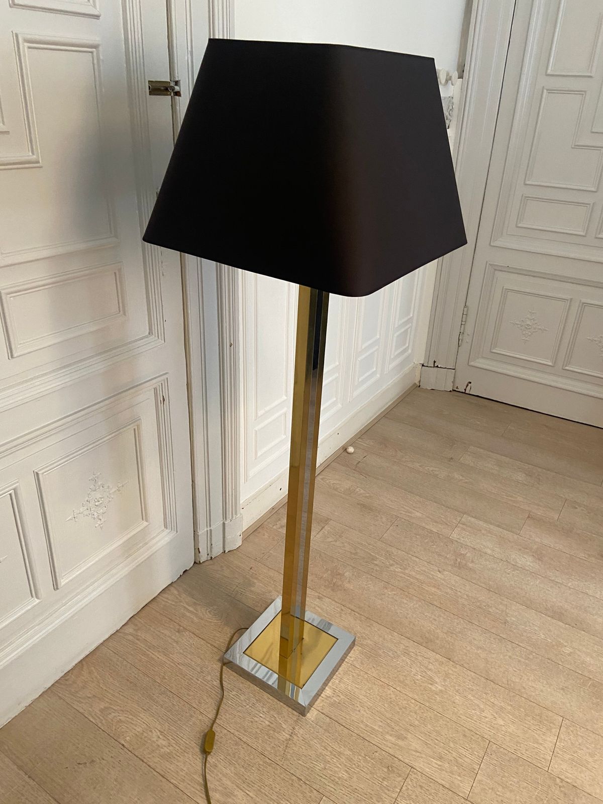 Chrome And Gold Lamp, Italy, 1970 photo vinterior