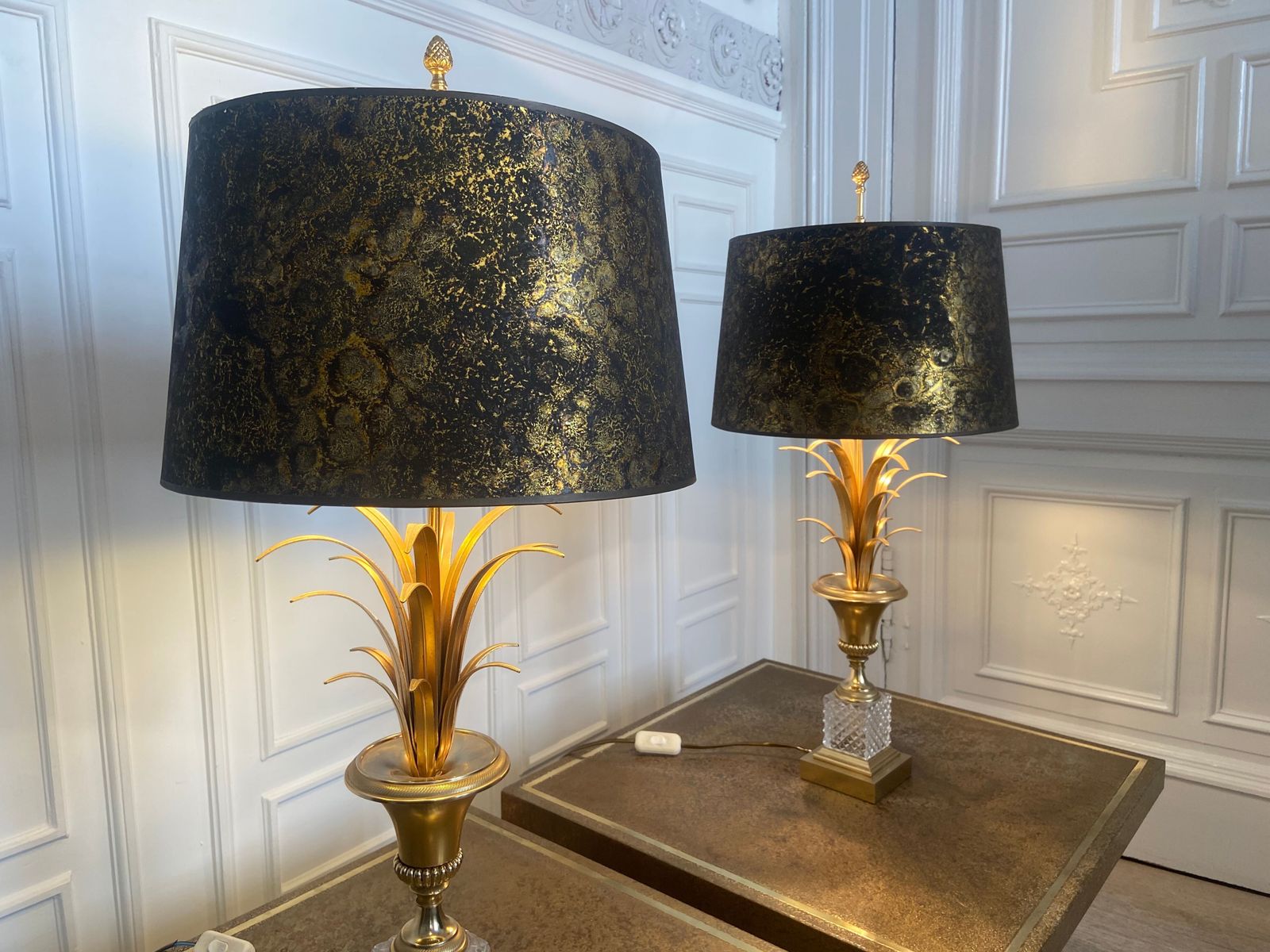 Pair Of Palm Lamps   Baker's Pineapple, Belgium, 1970 photo for sale