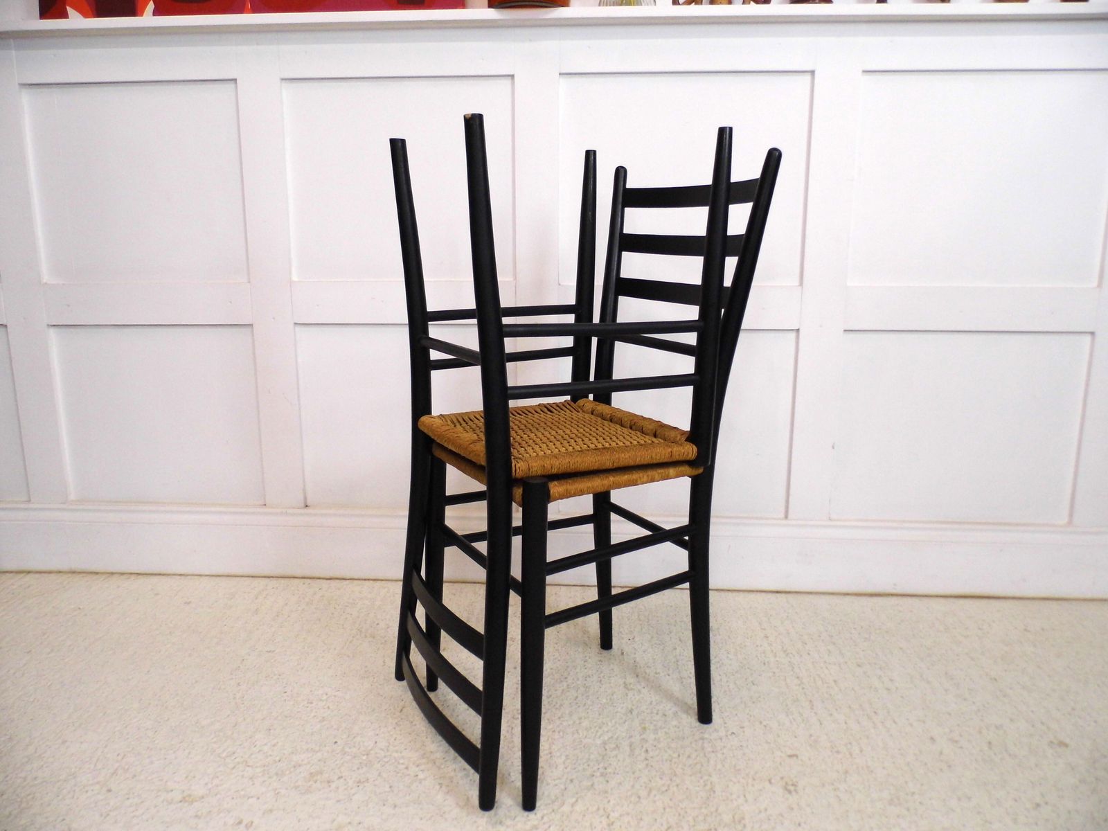 Furniture Vintage Italian Ponti Style Early Ikea 1970s Calypso Chairs photo