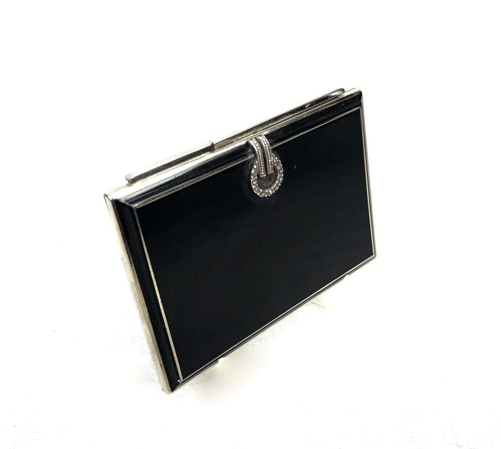 Art Dec Compact With Self Cleaning Mirror / Enamelled Case/ Power Compact photo for sale