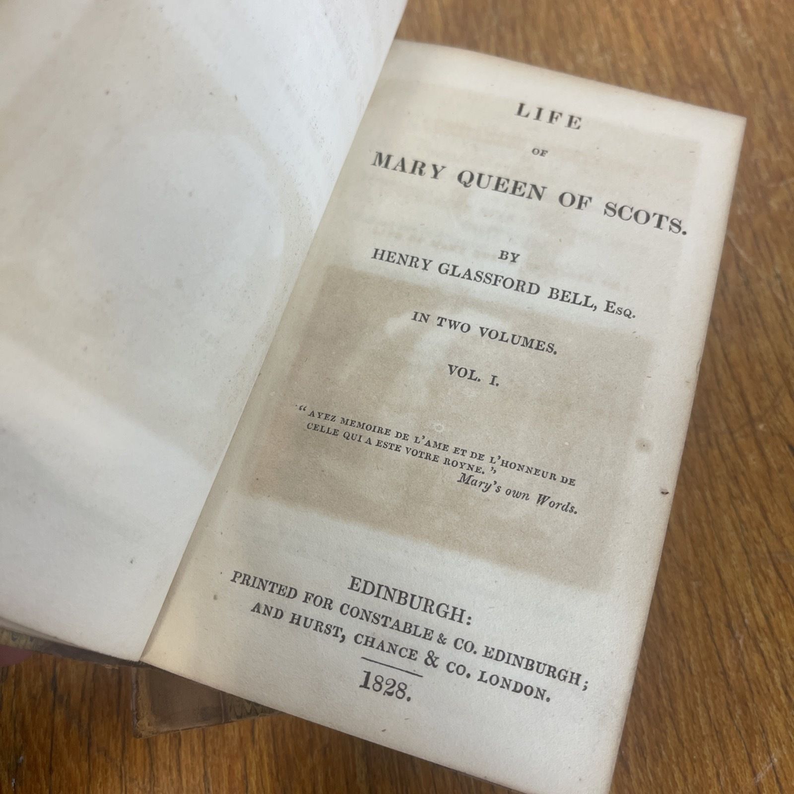 Life Of Mary Queen Of Scots Vol 1+2 Antique 1828 Henry Glassford Bell Esq Books photo for sale