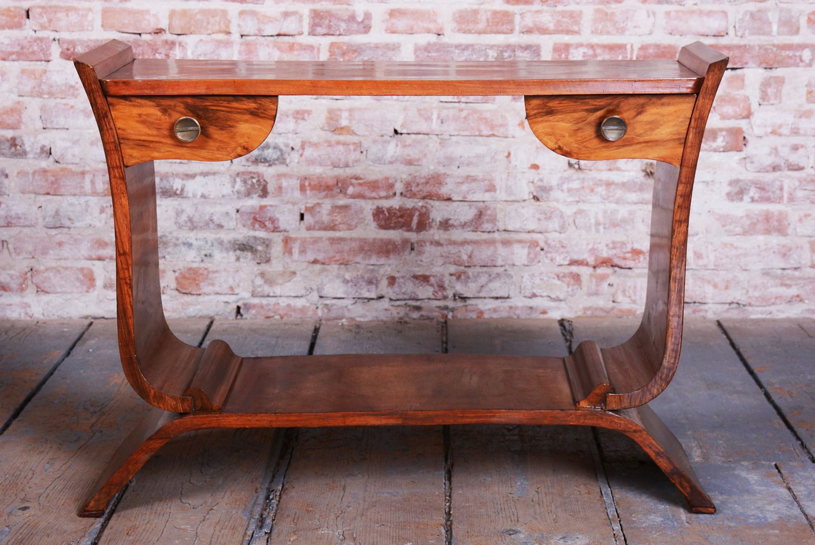 Restored Art Deco Side Table, Walnut, Revived Polish, France, 1920s photo furniture