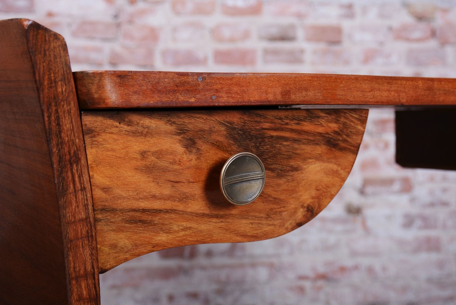 Restored Art Deco Side Table, Walnut, Revived Polish, France, 1920s photo for sale