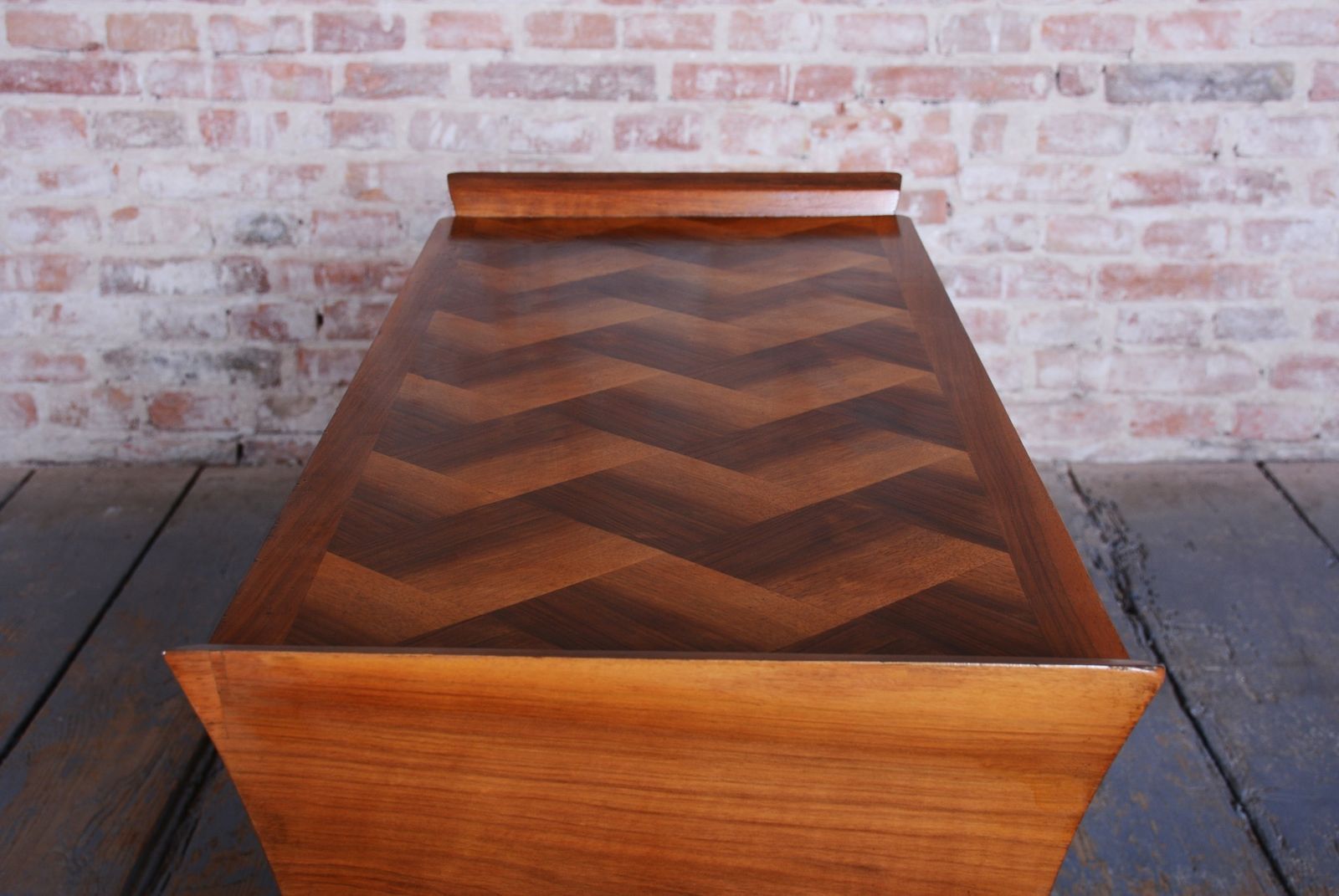 photo vintage Restored Art Deco Side Table, Walnut, Revived Polish, France, 1920s