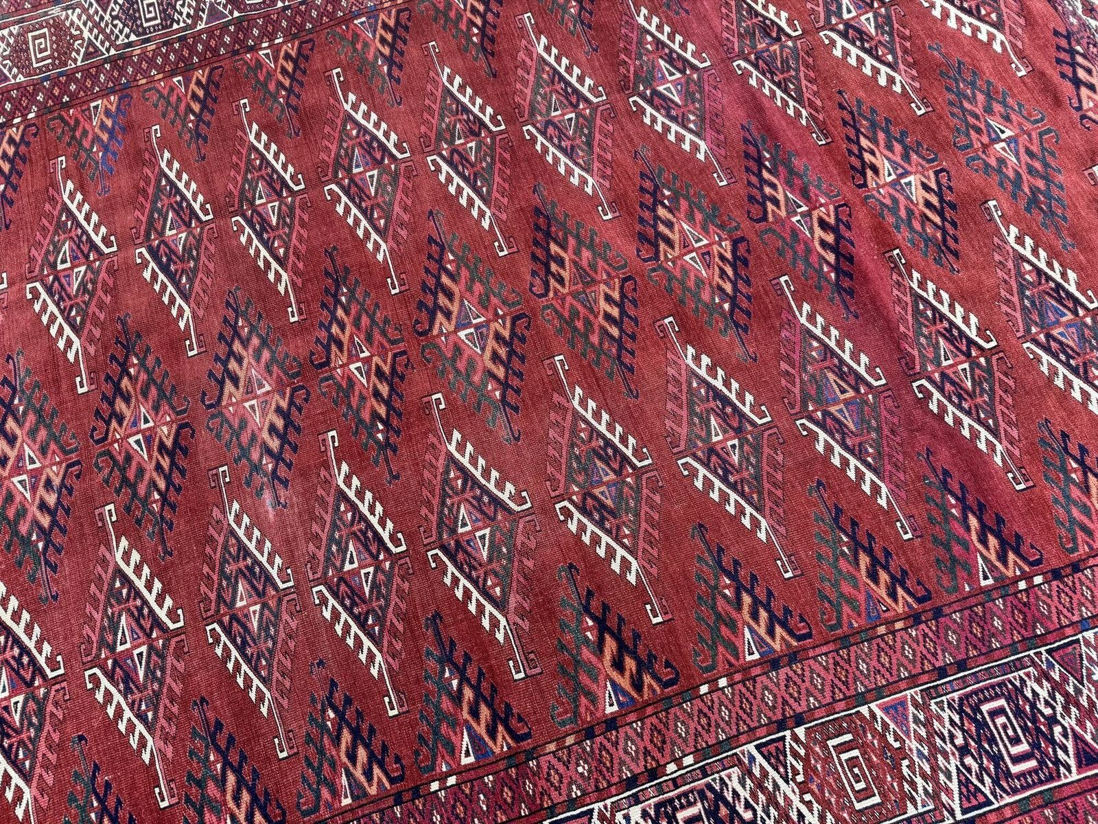 Textiles Antique Turkmen Yomut Carpet 2.98m X 1.94m photo