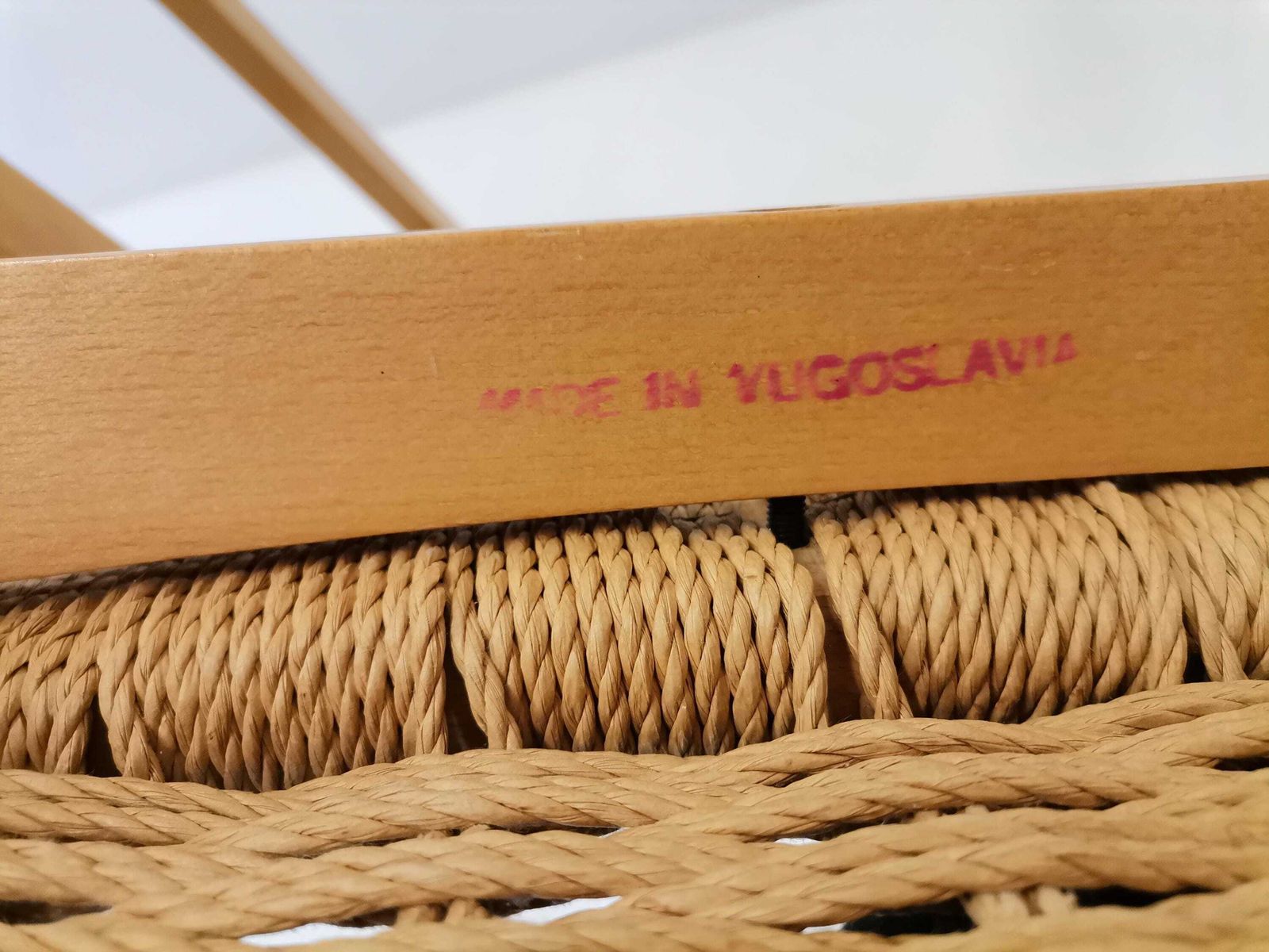 Set Of 3 Vintage Rope Bar Stools / Hans Wegner Style Danish Paper Cord Seating / Mid Century Modern Kitchen Chair photo vintage