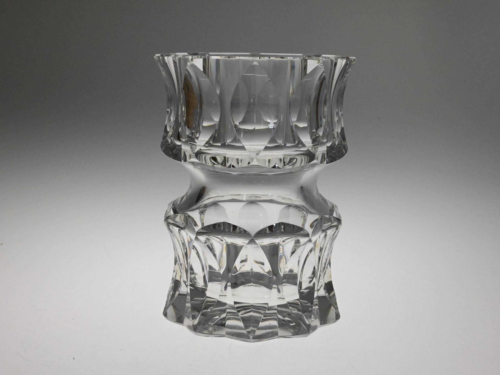 Large Vintage Czech Glass Vase, Czech Glass Vase, Heavy Glass Vase, Old Glass Vase, Czech Vase, Czech Glass, Flower Vase, Mid Century Glass photo furniture