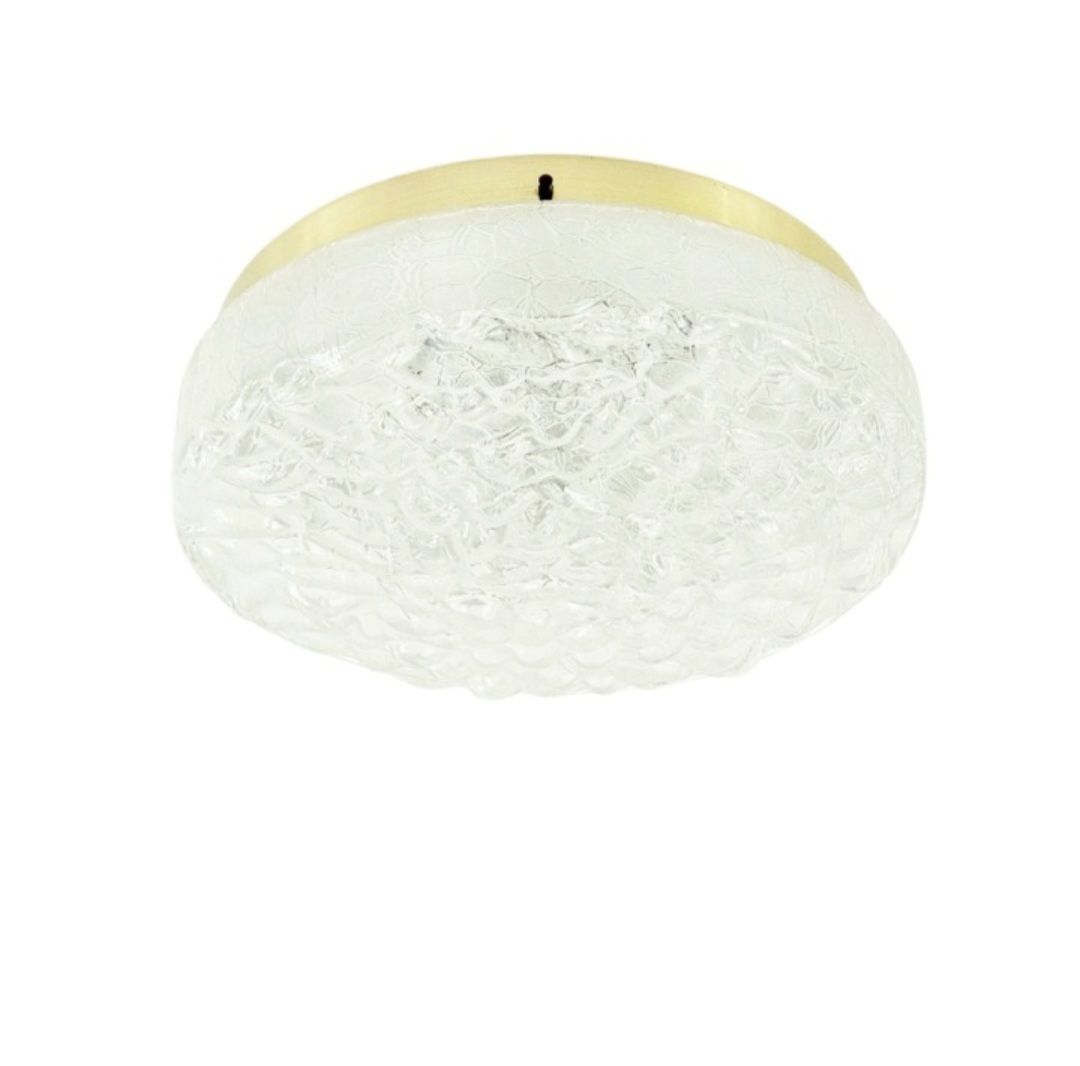 Grote Mid Century Murano Ijsglas Plafondlamp Van Doria Leuchten, Duitsland, Jaren 1960