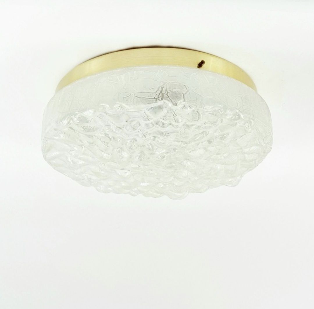 Grote Mid Century Murano Ijsglas Plafondlamp Van Doria Leuchten, Duitsland, Jaren 1960 photo Verlichting
