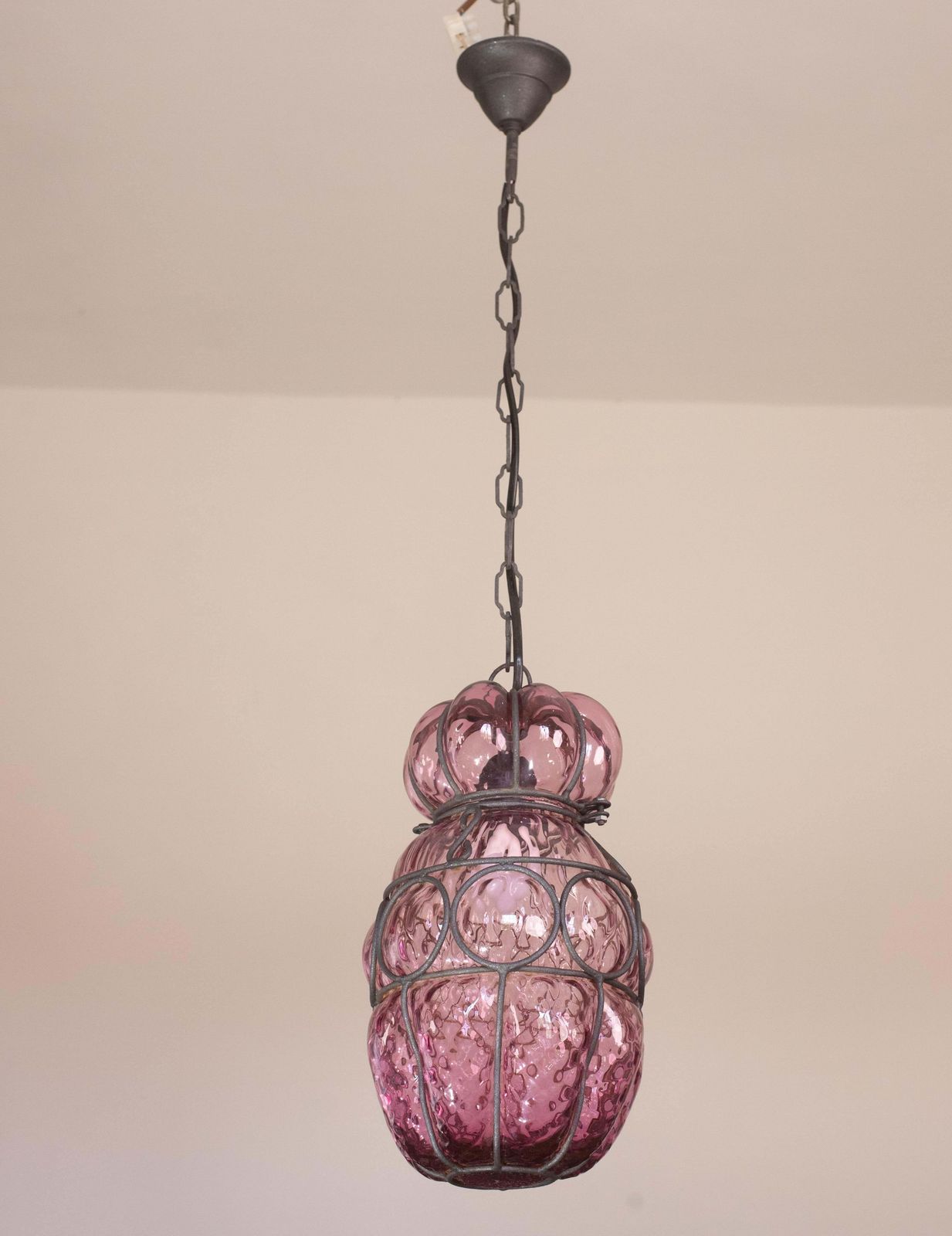 Wonderful Plum Colour Venetian Lantern, Seguso Murano Glass, Italy, 1950s photo furniture
