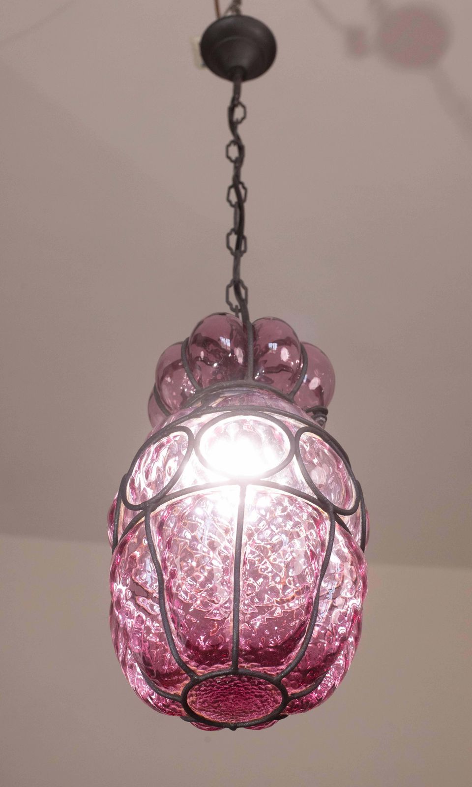 photo furniture Wonderful Plum Colour Venetian Lantern, Seguso Murano Glass, Italy, 1950s