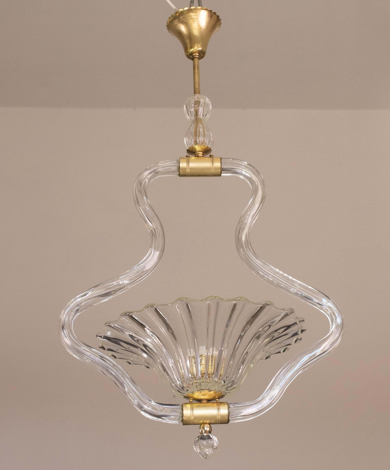 Charming Trasparent Murano Glass Chandelier By Barovier E Toso, 1950s photo buy