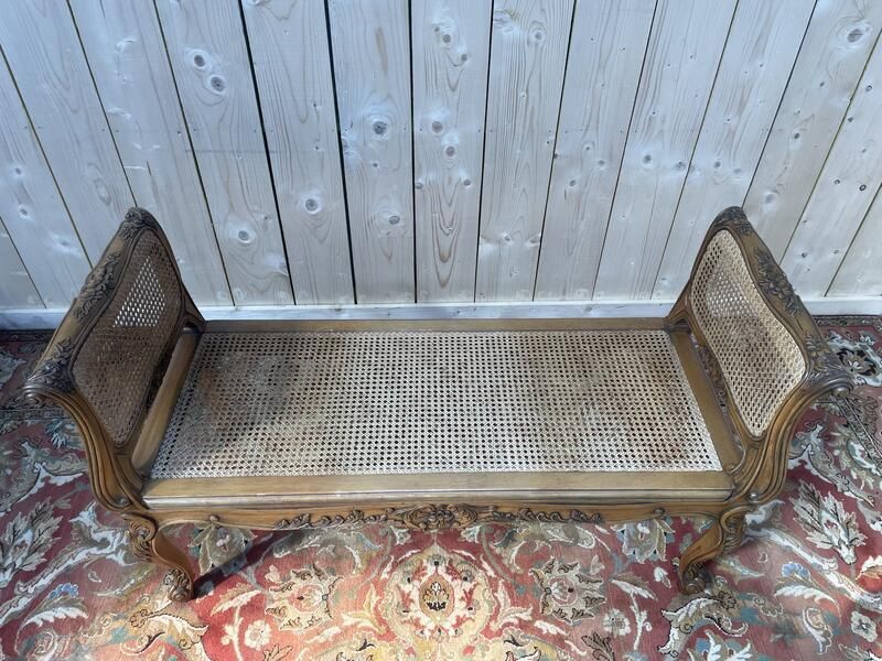Banquette D’entrée De Style Louis XV En Cannage à Enroulement photo vinterior