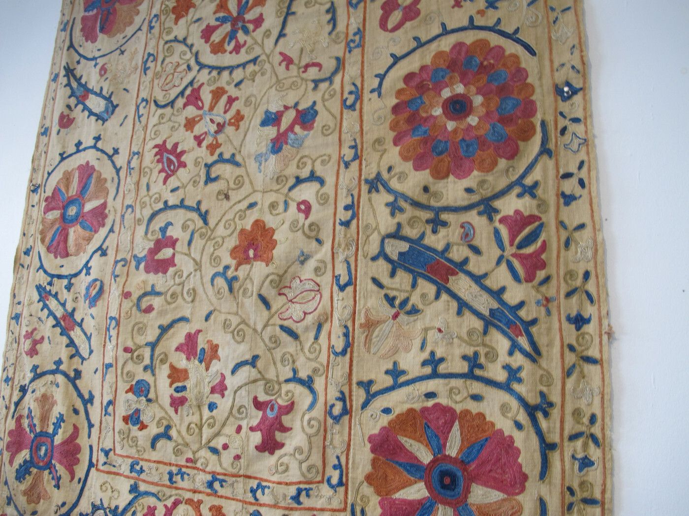 Antique Bokhara Silk Embroidered Suzani, Circa 1860, 1.36m X 0.99m photo Textiles