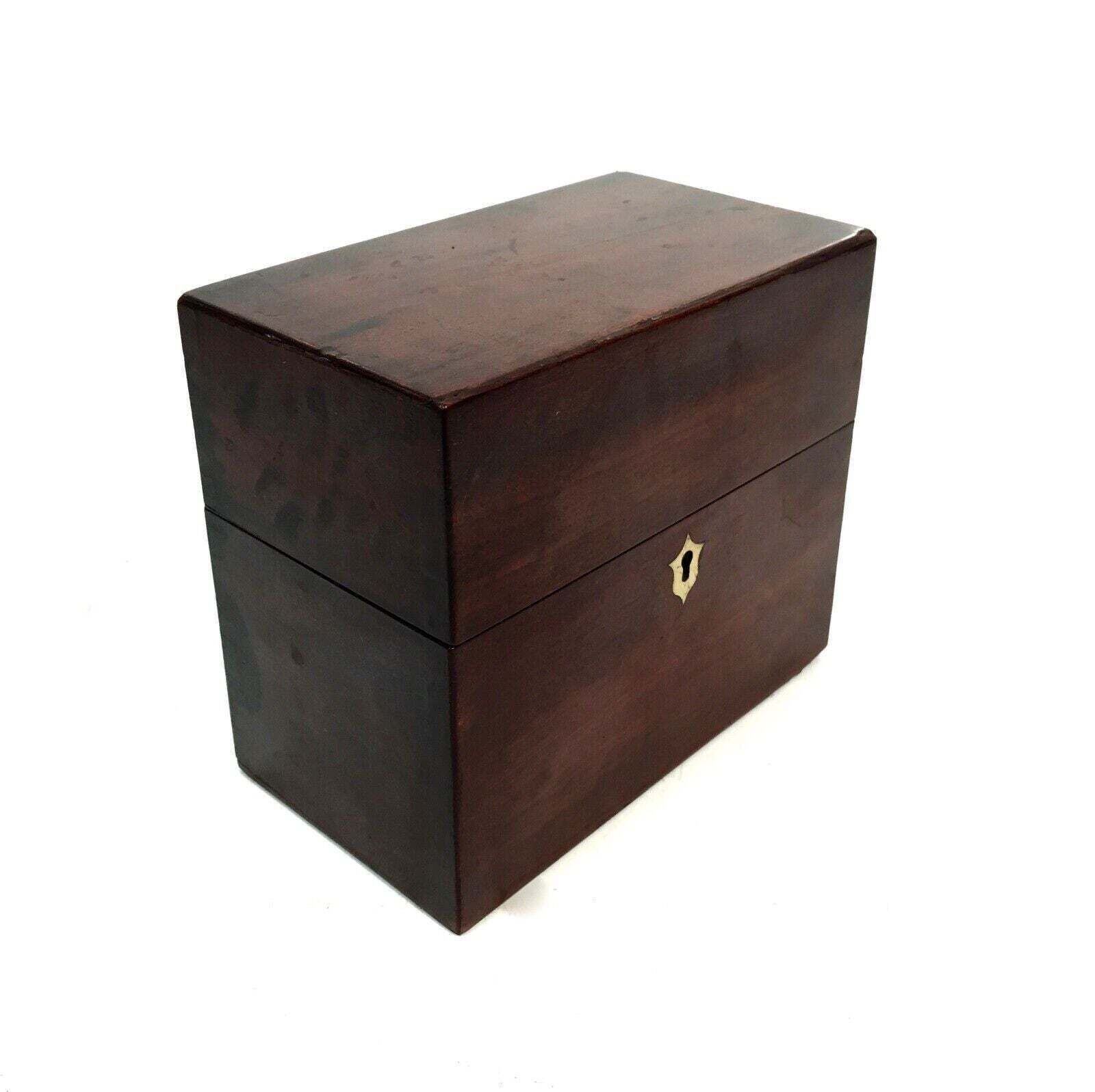Antique Mahogany Apothecary Box / Cabinet With Glass Medicine Bottles C.1880 photo furniture