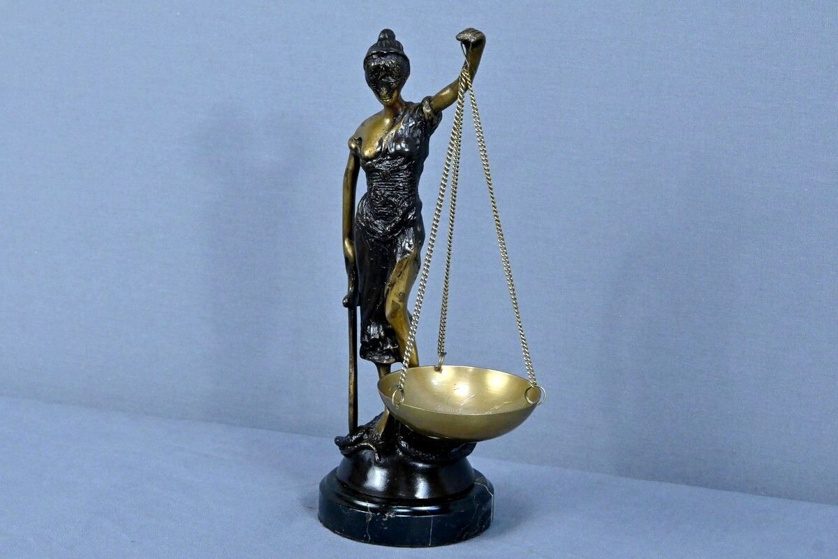 Bronze Allegory Of Justice, After C.Franchomme – Early 20th Century photo for sale