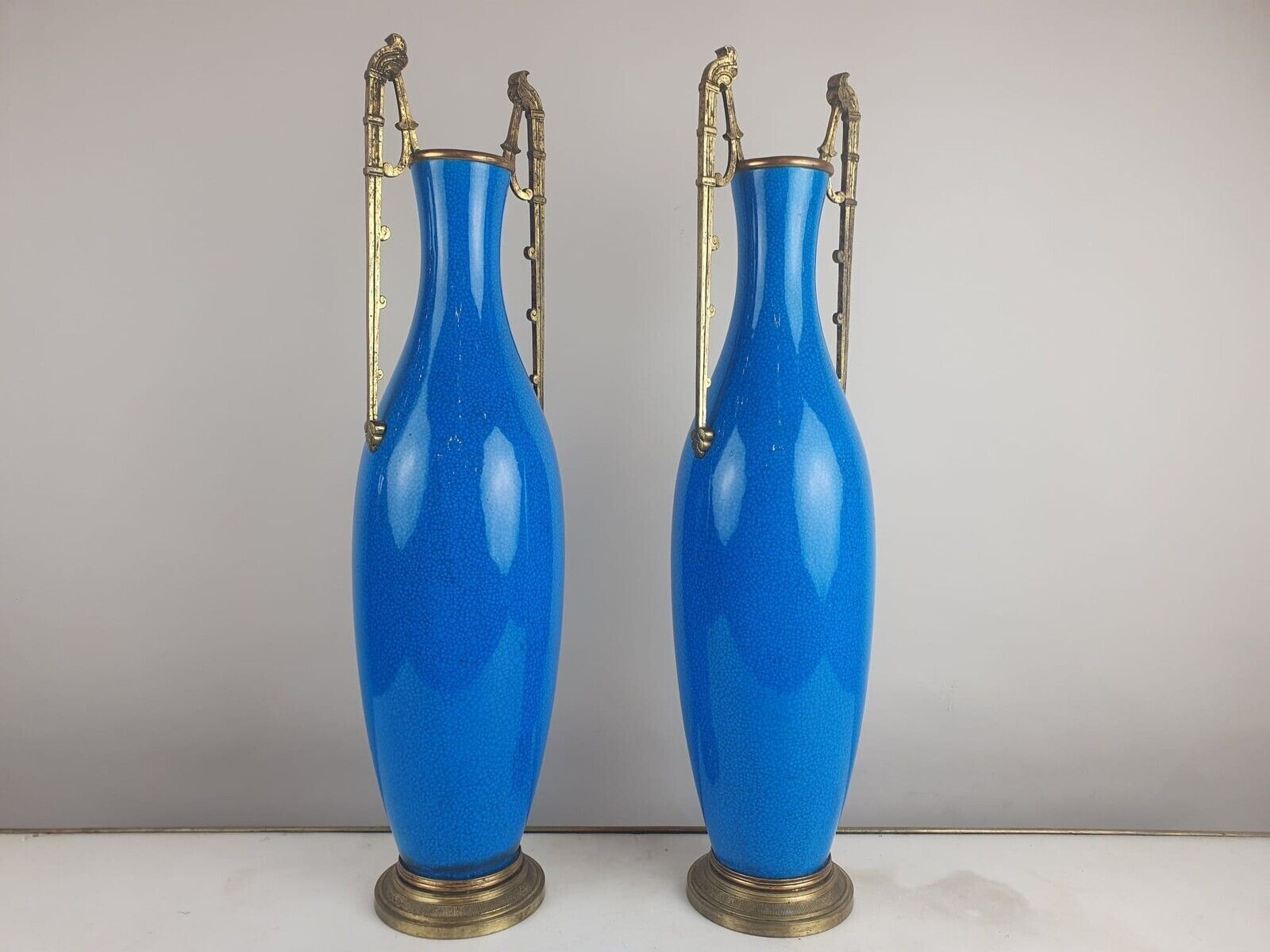 photo for sale Pair Of Ceramic Vases With Bronze Mounts, Paris 19th Century