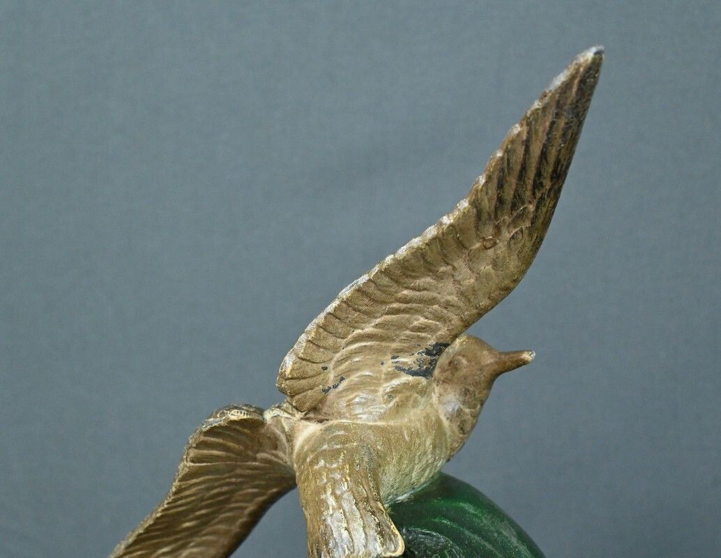 photo for sale Spelter Bookends, Signed Mélo, Art Deco – 1930