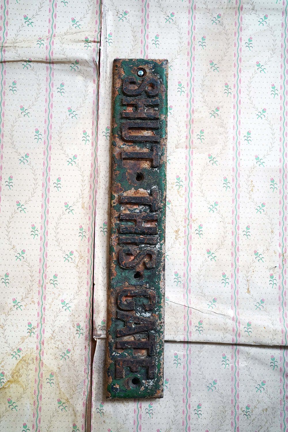 An Early 20thc London & Southwestern Railway Painted Cast Iron Sign; ‘Shut This Gate’ photo for sale
