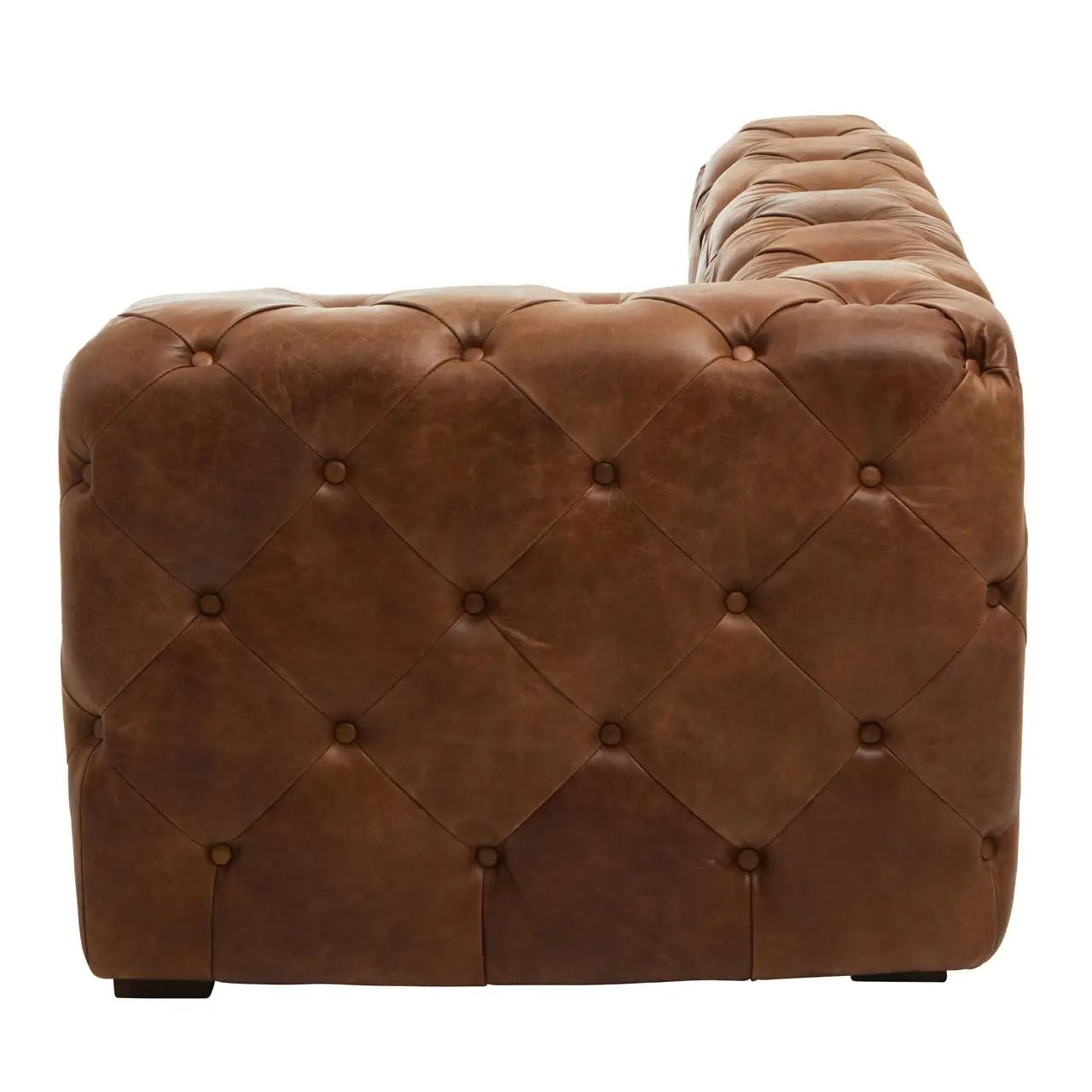 photo buy Bespoke Modular Sectional Sofa, 13 Seats Total, Mid Century Modern Tufted Chesterfield Adaptation, Tan Aniline Leather