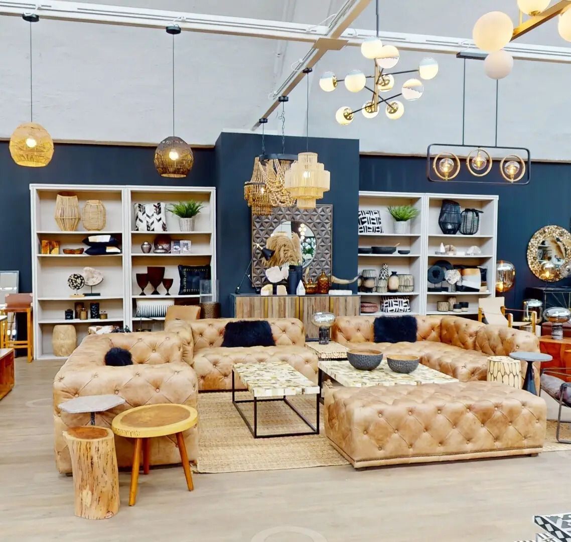 Bespoke Modular Sectional Sofa, 13 Seats Total, Mid Century Modern Tufted Chesterfield Adaptation, Tan Aniline Leather photo furniture