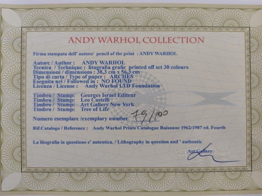 Andy Warhol “Mick Jagger” — Iconic Plate Signed Collector’s Print With Castelli Gallery Certificate photo for sale