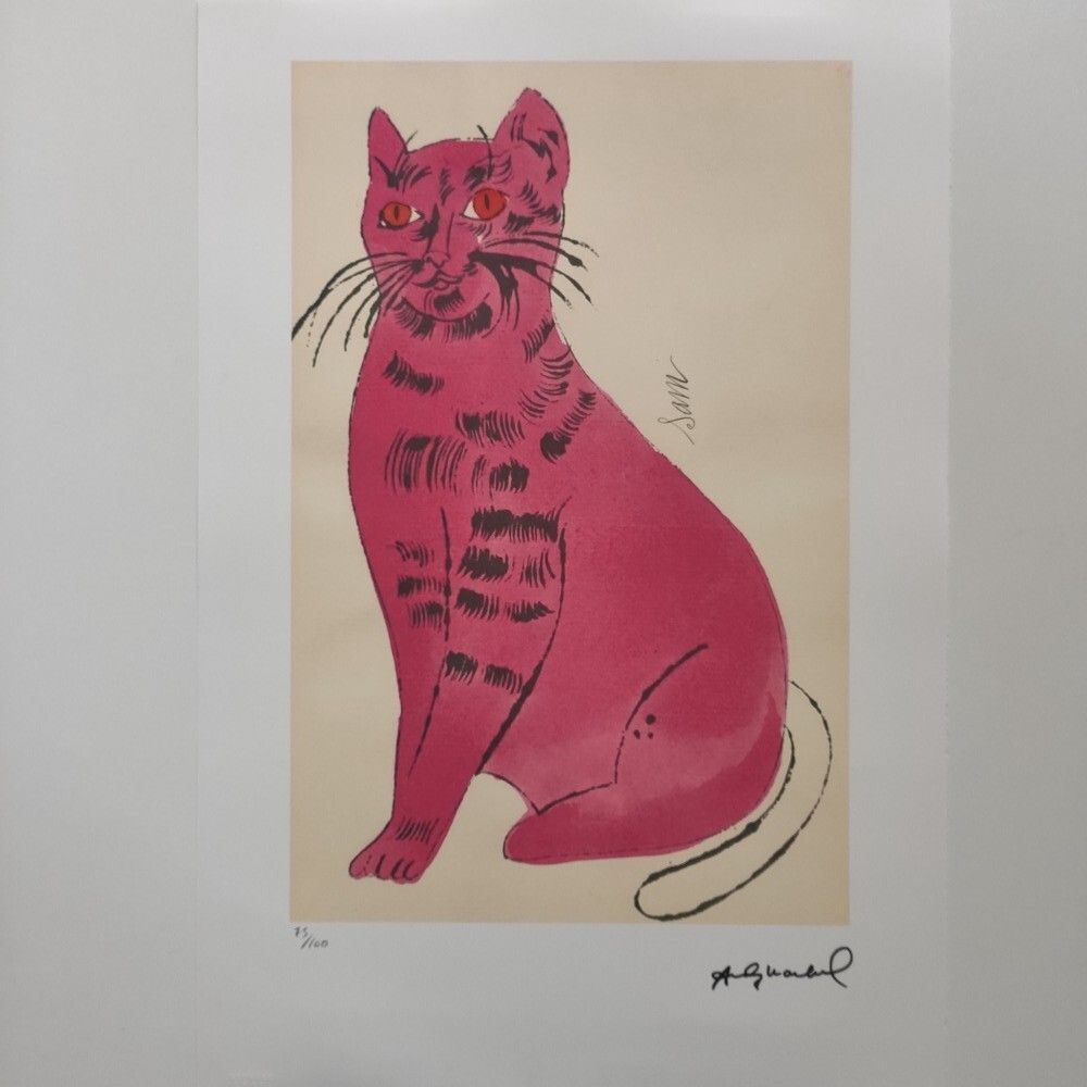 Andy Warhol Signed Cat Sam Certificate Leo Castelli photo furniture