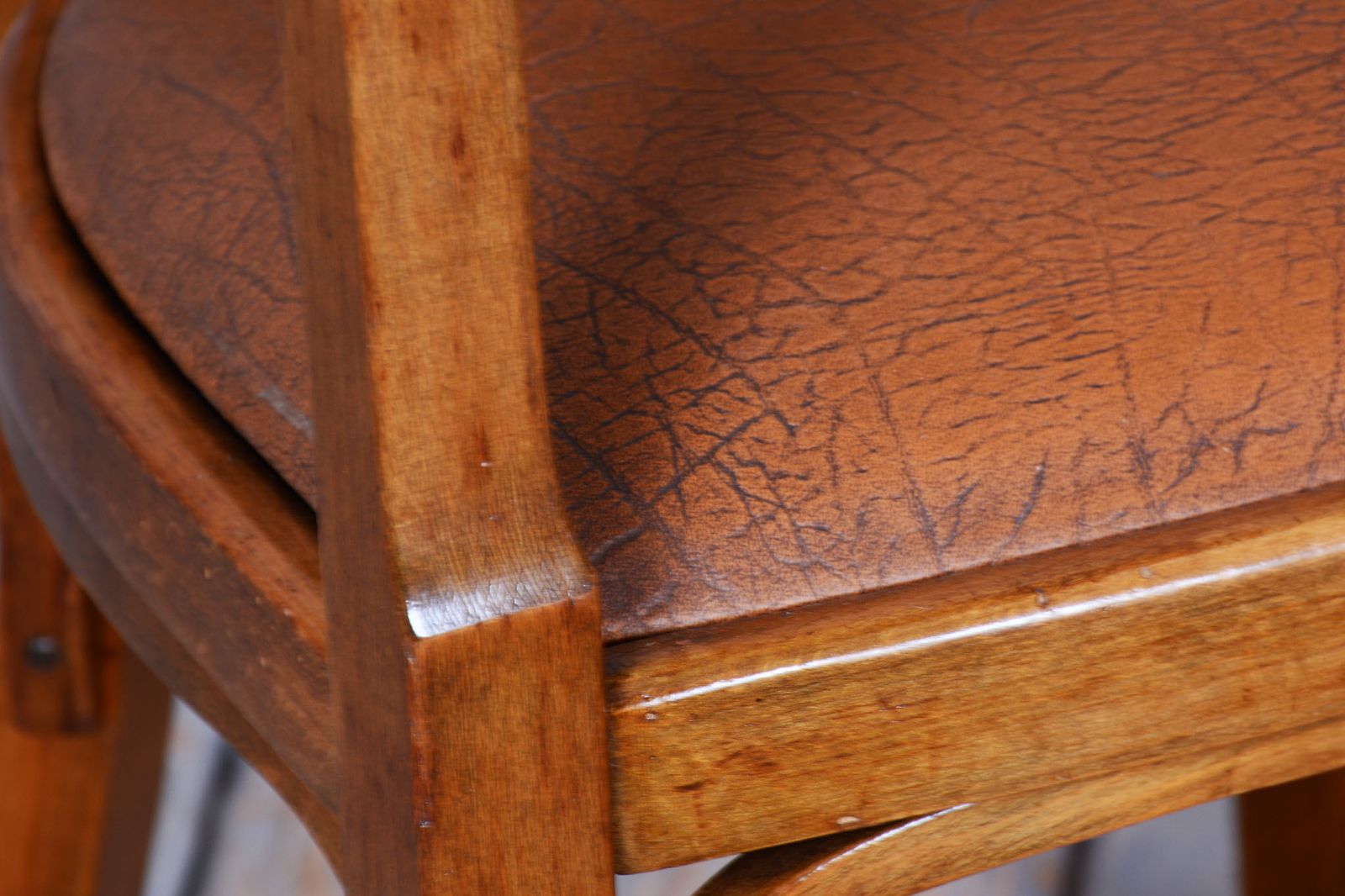 Pair Of Restored Art Deco Armchairs, Beech, Leatherette, Austria, 1930s photo buy