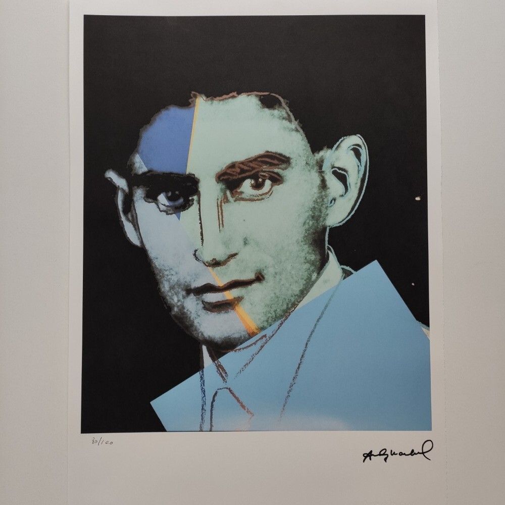 Andy Warhol Signed Lithograph Franz Kafka Certificate Leo Castelli photo furniture
