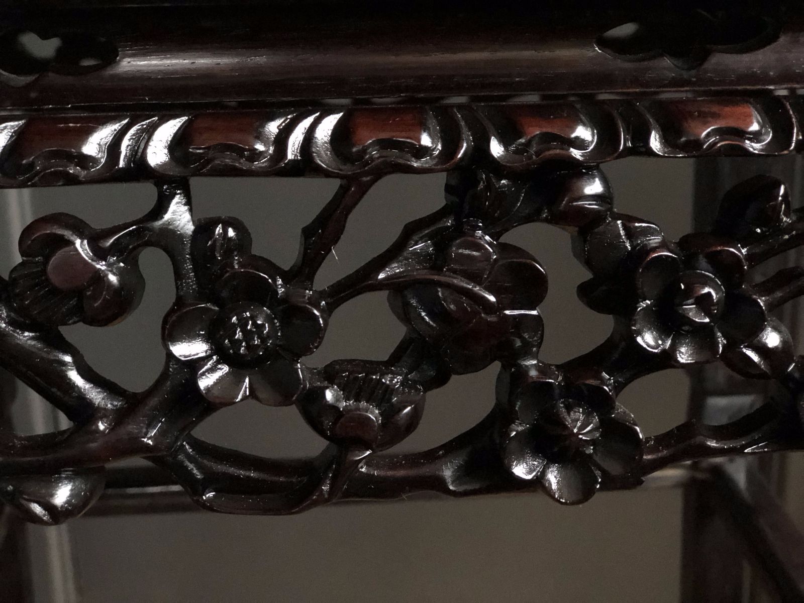Chinese Hardwood And Marble Plant Stand photo 1195.0