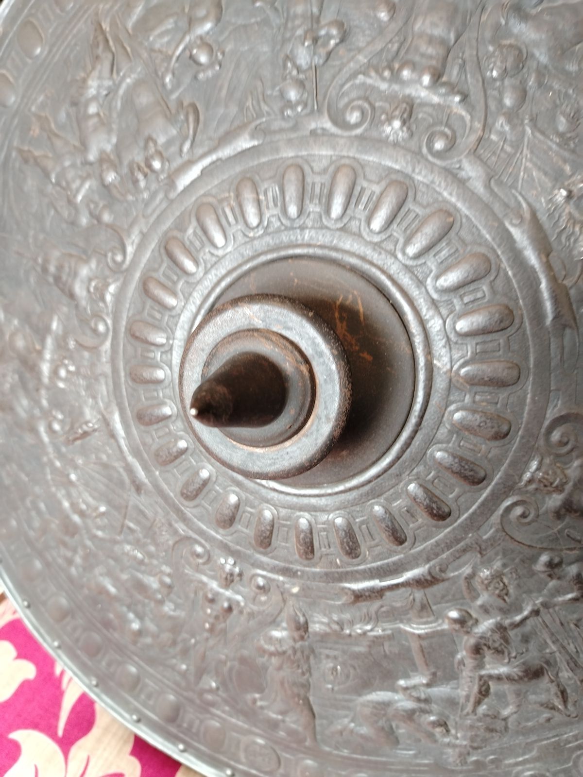 Art 19th Century Cast Iron Classical Shield In The Manner Of Elkington & Co. Cellini Shield. photo