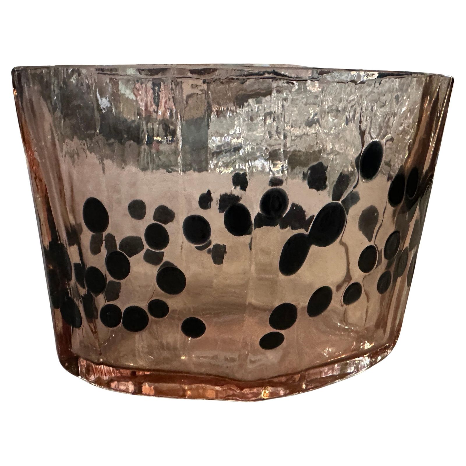 1960s Modern Purple And Black Murano Glass Vase By Fulvio Bianconi For Venini photo for sale