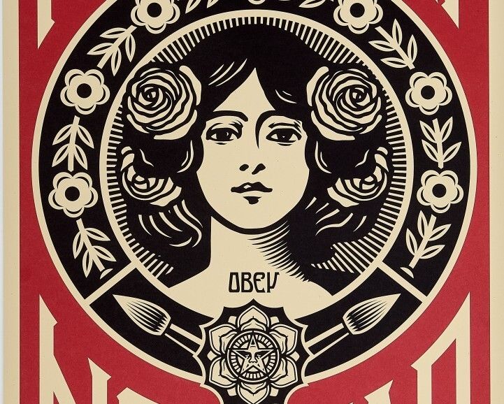 Shepard Fairey, 2025 Make Art Not War Offset Lithograph On Thick Paper Cm 91,5 X 61 photo for sale