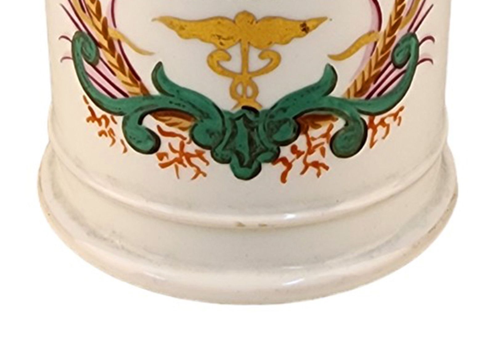 Late 18th Century French Glazed Porcelain Apothecary/Pharmacy Jar With Lid   'Cer: Galeni' photo vinterior