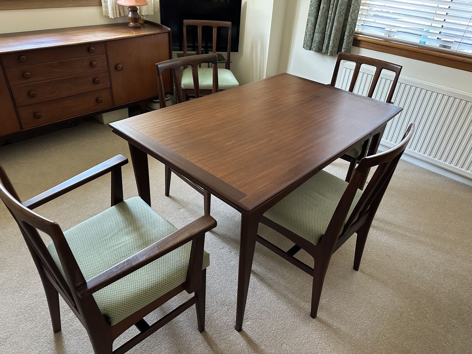 Dininroom Suite Of Furniture From 1970's   Exceptional Condition & Quality   8 Chairs Incl 2 Carvers photo furniture